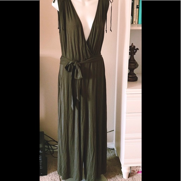 Anthropologie Pants - Anthropologie Army Green Jumpsuit